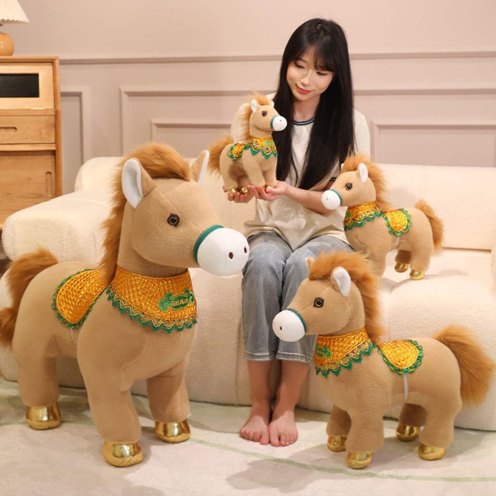Mascot Chinese Zodiac Horse 25cm Pony Plush Doll Wealth Pony Horse Stuffed Toys New Year
