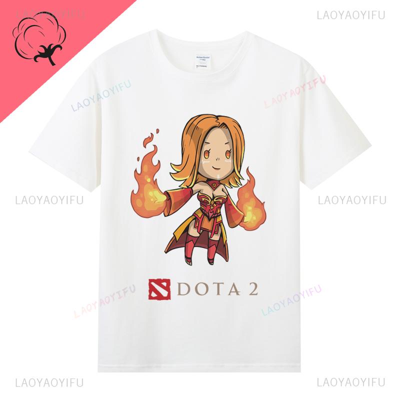Dota 2 T-shirt Jeu T-shirt Unisexe Unisexe Coton Col Rond Vintage Classique Drôle Décontracté Promo Nerd Gamer Streetwear T-shirts Graphiques
