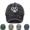 Pc VintageInspired Cat Paw Heart Print Baseball Cap Lightweight NonStretch Fabric Adjustable Dad Hat for Daily Outings  Sp