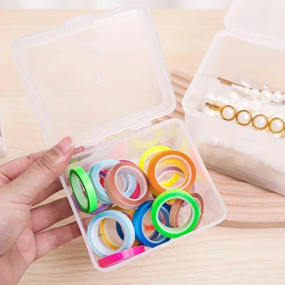 Clear Storage Box with Lid for Jewelry Stationery Headwear Rectangular Transparent Plastics Collection Case Home Organizer Boxes