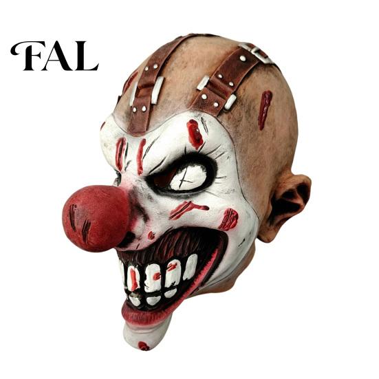 Creepy Haunted House Costume Halloween Clown Mask, Realistic Latex Horror Scary Mask with Party Supplies for Adults Red Nose Cosplay Parties
