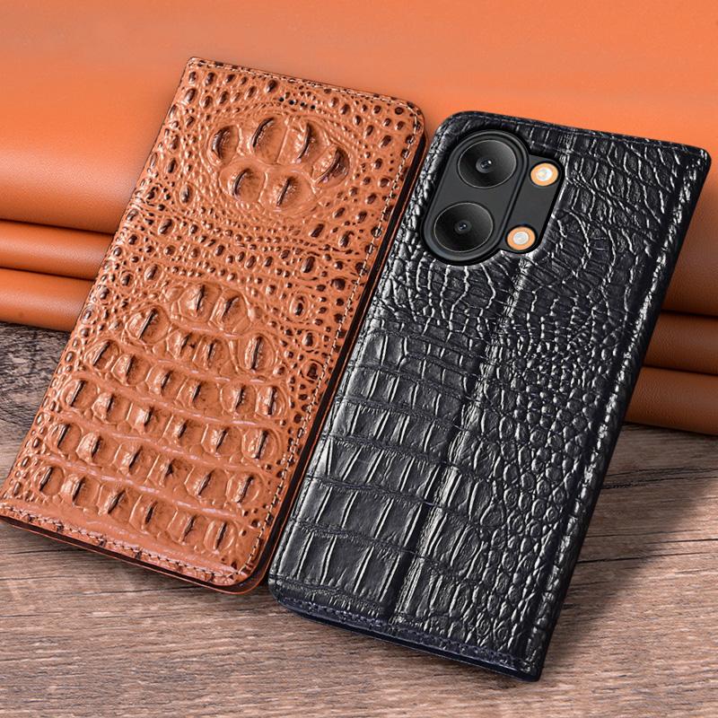 Flip Case for XIAOMI POCO X8 Pro Max X8Pro 5G Genuine Leather Magnetic Cover Cowhide 3D Crocodile Claw Card Pocket Wallet Cases