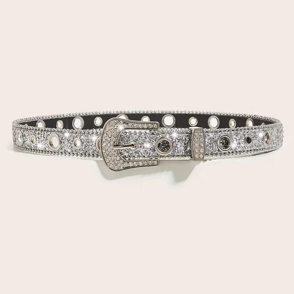 Glitter Bling Suitable for Women and Gal Dance 103cm [Lamerry] Belt, Bling, Thin, Short, Kids, Costume, Children's, Narrow, Silver,