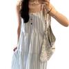 Holiday Style Striped Suspender Dress Women's Summer New French Temperament Loose Small Fresh Blue Dress