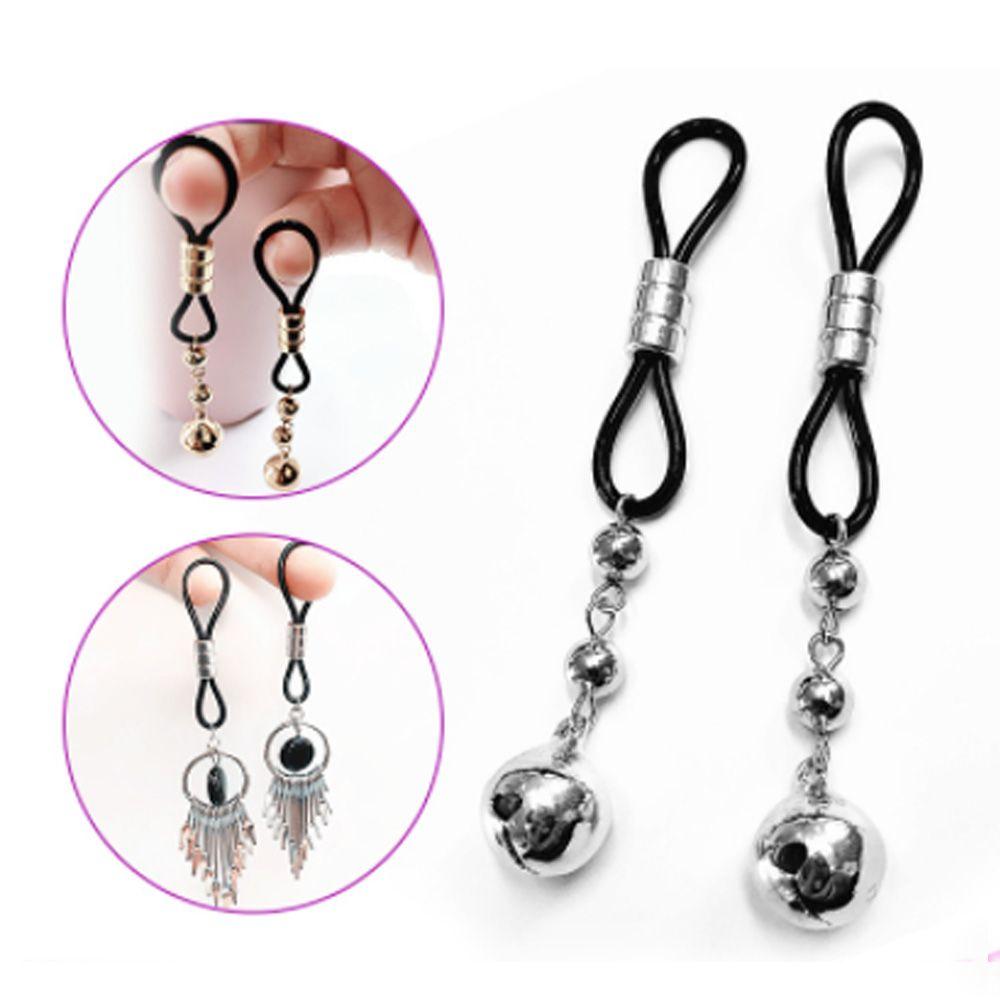 Nipple Clips Non Piercing Sexy Rubber Adjustable Body Clamps With Chain Non Pierced For Women Beginner Nipple Clamp Jewelry Nipple Clamps