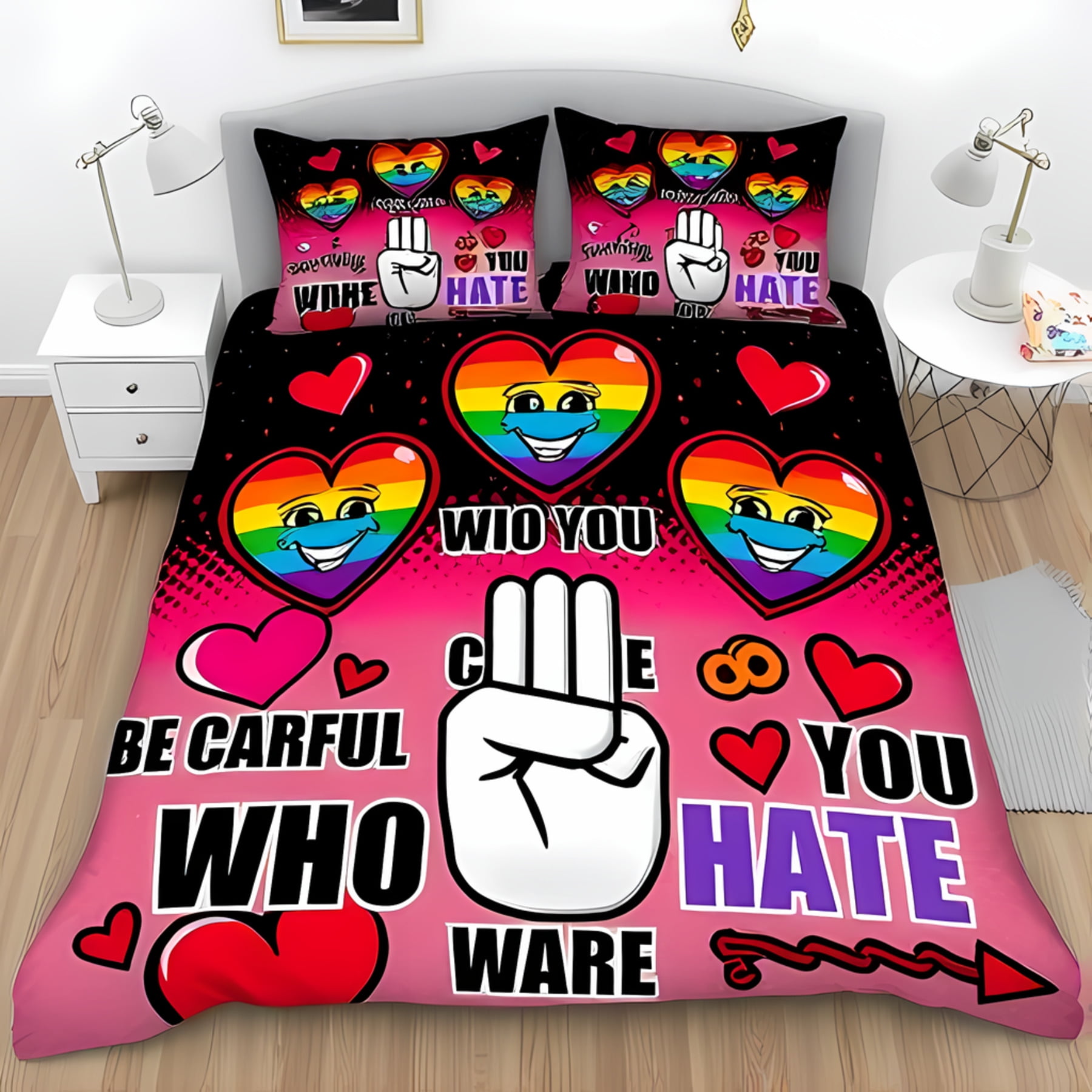 

Comforter Love Valentine S Day Queen Size Suitable For Boyfriend And Girlfriend Warm Comfortable Breathable And Beautiful Comforter (quilt)-EU Single(135*200cm)3pcs