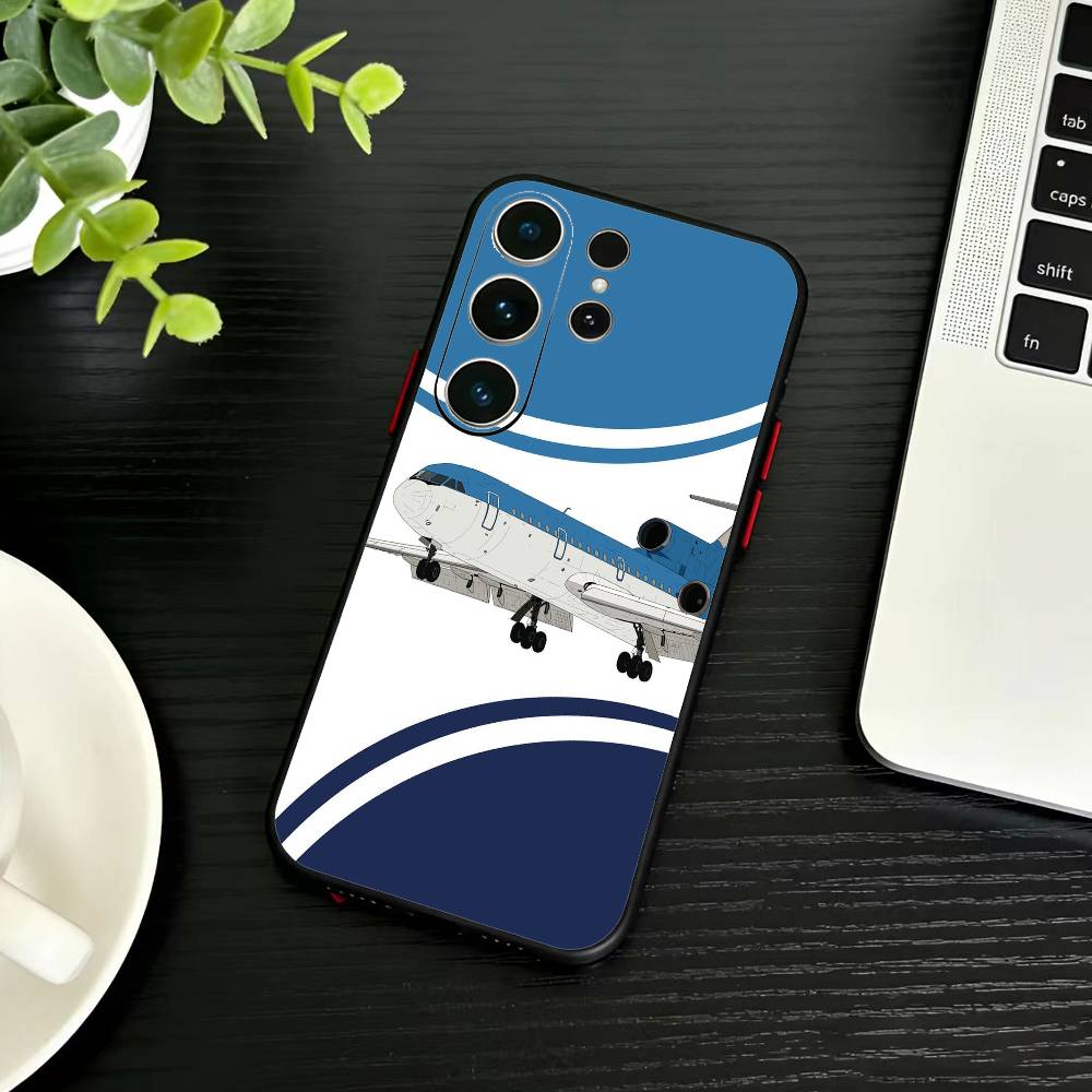 Airplane Pattern  Phone Case For Samsung S26,S25,S24,S23,S22,S30,S21,Ultra,Plus,FE 5G Black Soft Cover