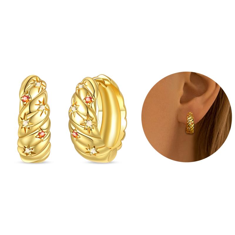 Silver 925 Heart CZ Cubic Zircon Round Daisy Flower Trio Stud Earrings for Women Silver S925 Original Fashion Jewelry