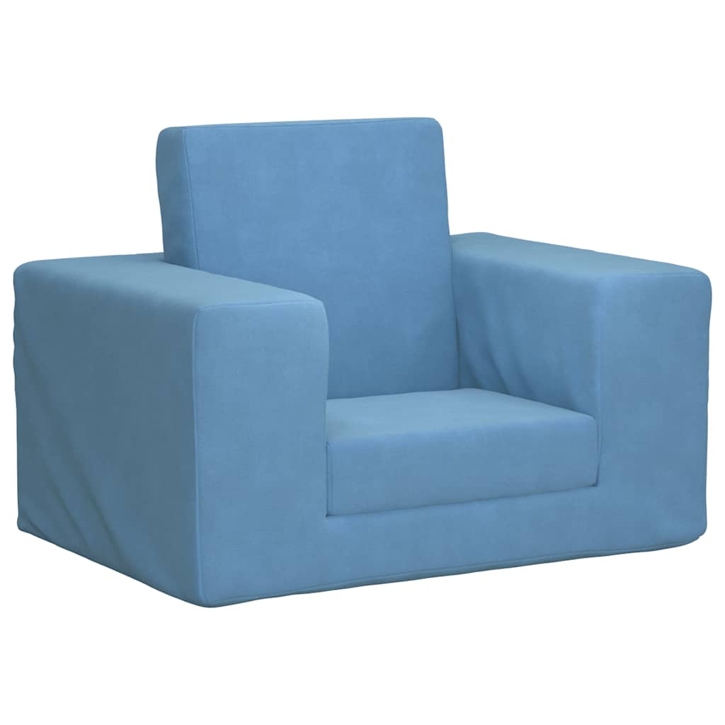 Kids Sleeper Sofa Blue Soft Plush