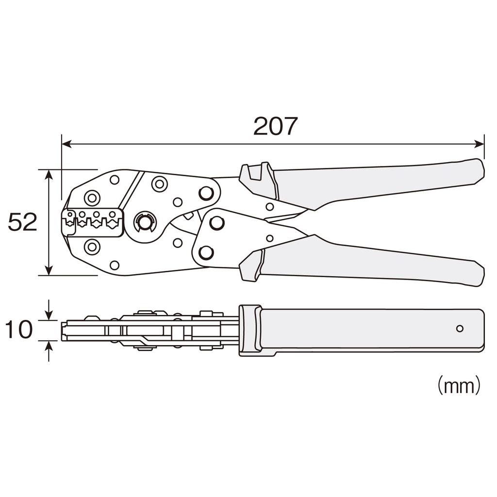 HOZAN Crimping Tool insulated crimp Crimping Applicable (for terminals) Pliers, sizes 0.3/0.5/1.25/2 P-743