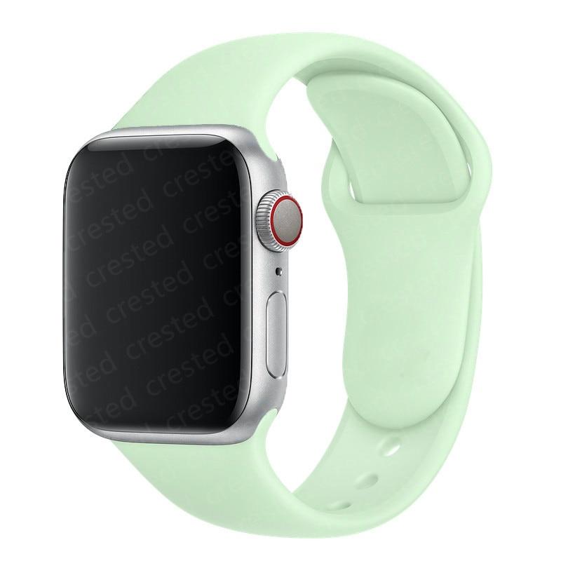 Silicone Strap For Watch Band 44mm 40mm 38mm 42mm Rubber Belt Wristband Bracelet iWatch1 2 3 4 5 Se 6 Band