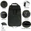 Black Car Seat Back Organizer with Multiple Pockets and Hooks