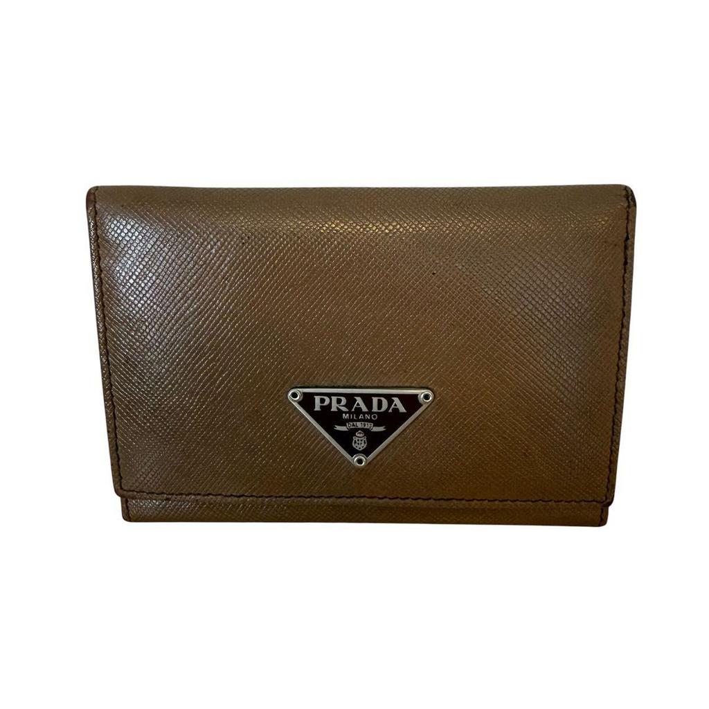 Used PRADA Prada Saffiano Trifold Wallet Brown