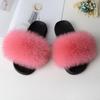Furry Slippers for Women The Same Style In Summer Real Fox Fur Slippers Plus Size Female Sandals