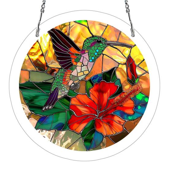 Sun Catcher Puzzle Acrylic Suncatcher Durable Clear Acrylic Colorful Patterns Window Decoration for Doors Garden