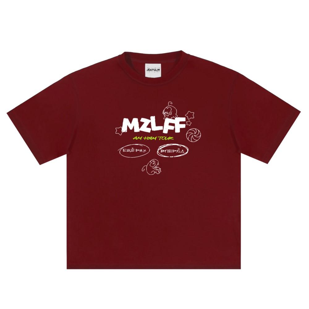 Oversized Mens Clothing Streetwear Cartoon MZLFF Print Harajuku Hip Hop Korean Short Sleeve Y2k Tops Tees Cotton Graphic Tshirt