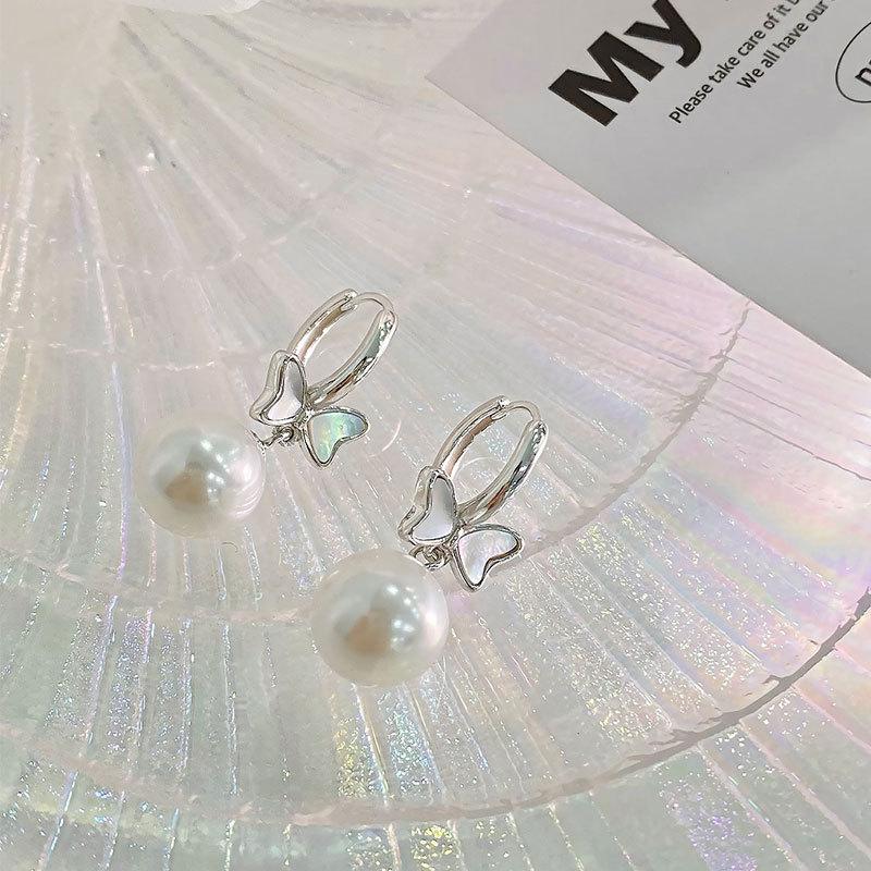 Bow-breasted Pearl Ear Buckle Exquisite Light Luxury High-end Feeling Sweet Daily Versatile Style