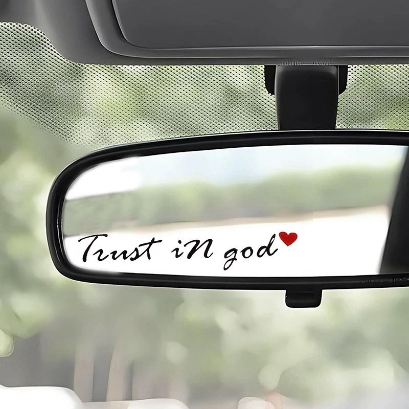 Trust In God Believe In God Rearview Mirror Stickers God Letter Stickers Are Suitable For All Kinds Of Cars And Motorcycles