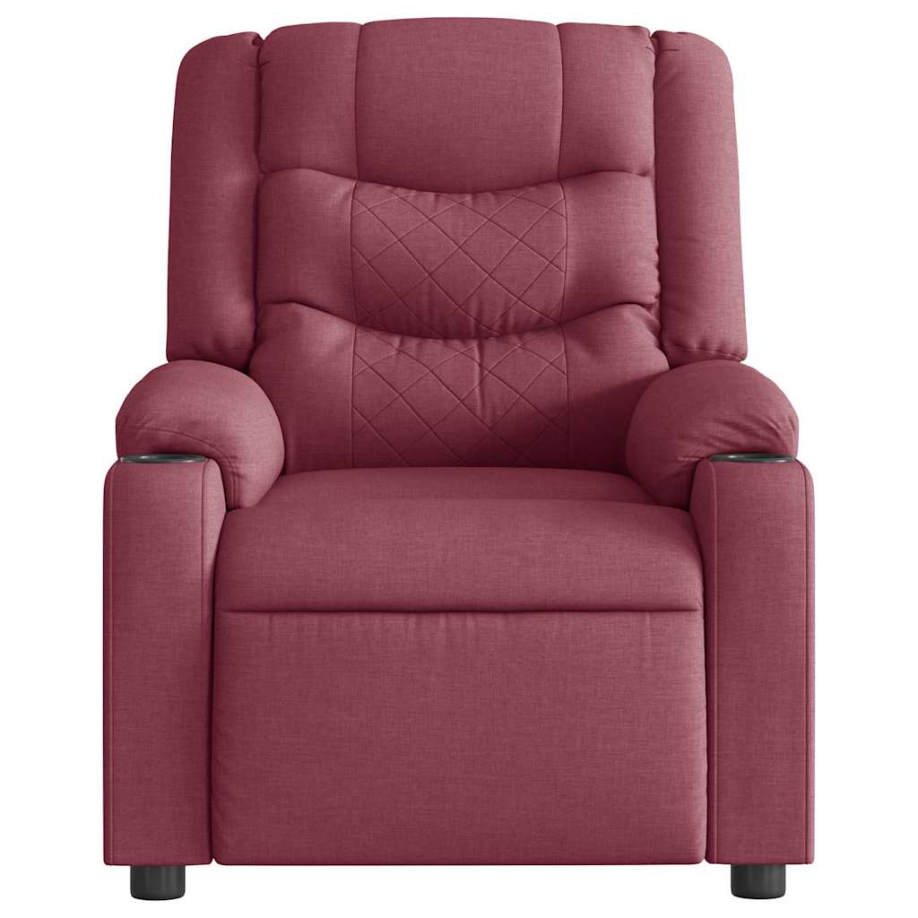 Electric Massage Chair Wine Red Fabric