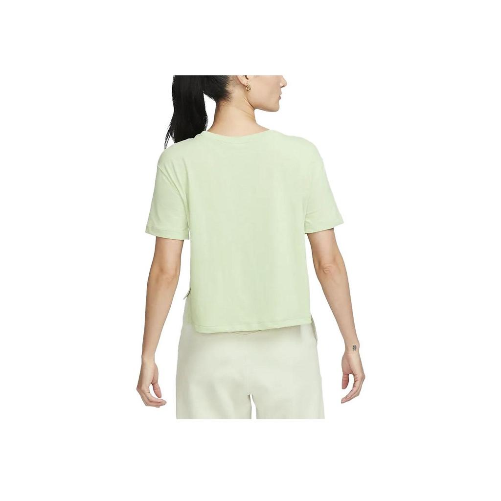 Nike Yoga Dri-FIT Short Sleeve Breathable Crop Top Women Tops Green DM7026-343
