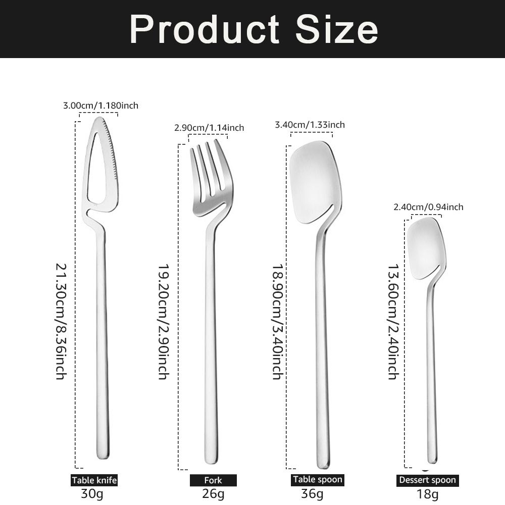 16Pcs Black Cutlery Set Stainless Steel Steak Cutlery Cutlery Western Cutlery Dishwasher Safe Kitchen Tableware Set