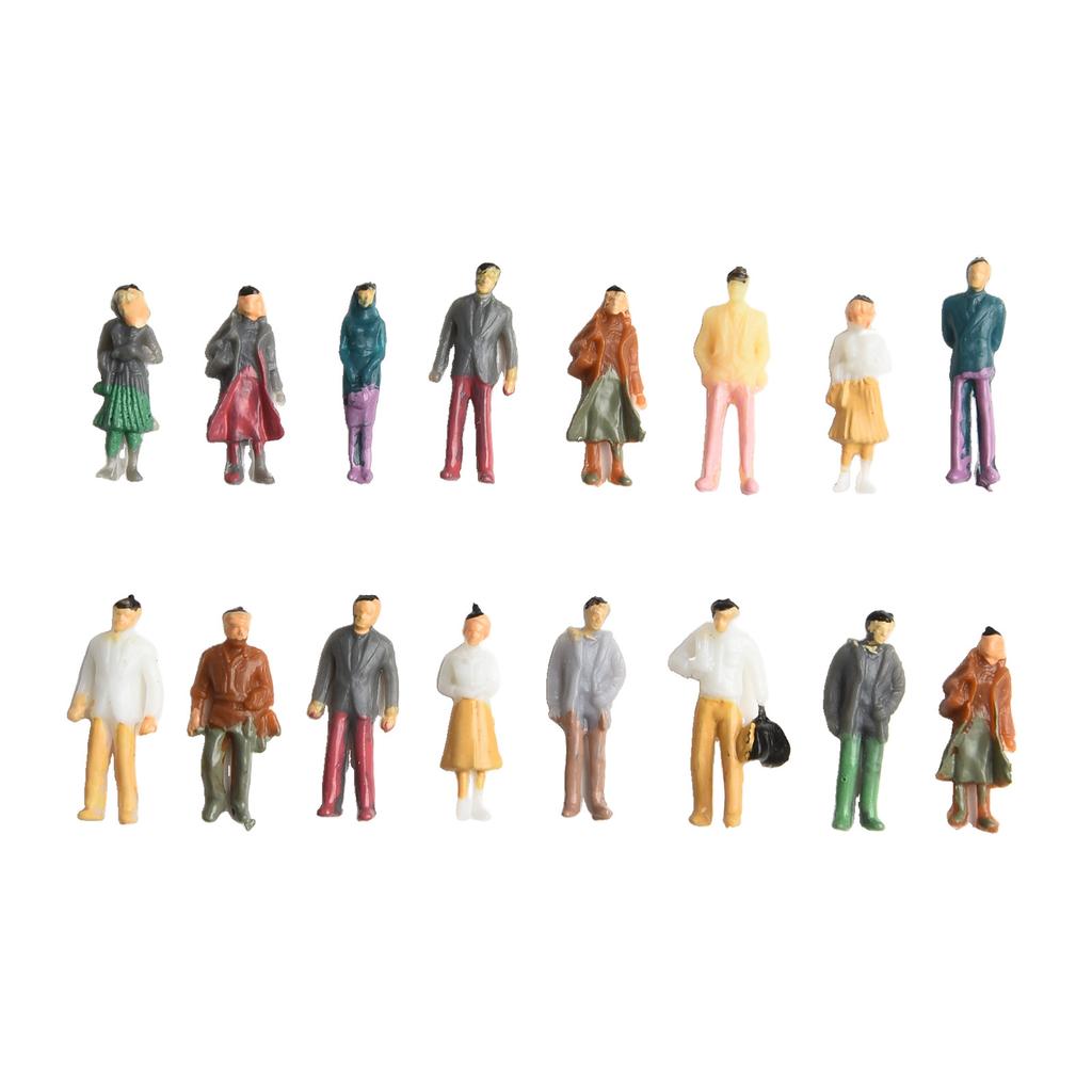 100Pcs People Figures Model 1:50 1:75 1:100 Scale Architectural Painted Models Human Scale Model Mixed Color ABS People Figures