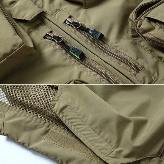 Fishing Vest Detachable Multiple Pockets Multipurpose Soft Comfortable Breathable Air Holes Jacket Multifunctional Outdoor Vest for Travel