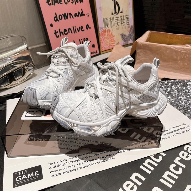 

Папины кроссовки Девушка инс Супер Огонь Ремешок Платформа Маффин Человек-паук Повседневная обувь Кеды Обувь для скейтборда Старые Маленькие Белые Кроссовки 40