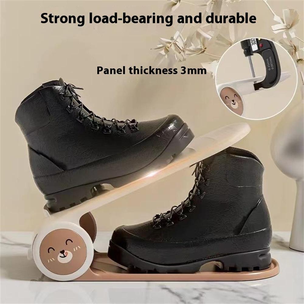 

Adjustable Double Layer PP Shoe Rack Organizer Home Space Saving Shoe Holder Good Bear
