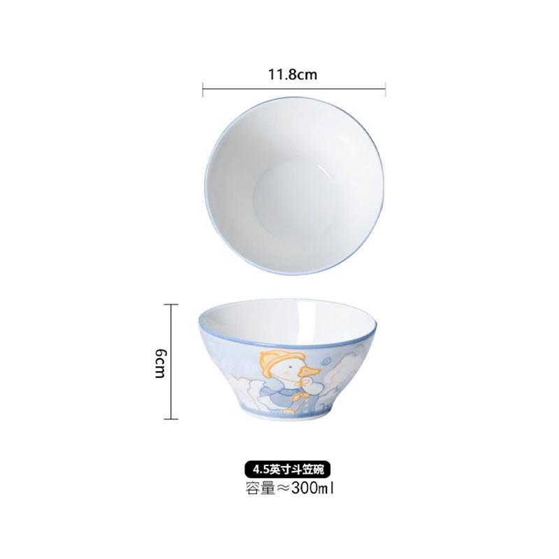 

Керамическая чаша с мультяшной уткой, высококачественная посуда, бытовая миска для риса, салатница, подглазурная цветная тарелка для рыбы, форма для выпечки, оптовая продажа