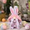 Pink Checkered Playful Easter Bunny Figurine Lovely Accent For Easter Celebrations And Decor