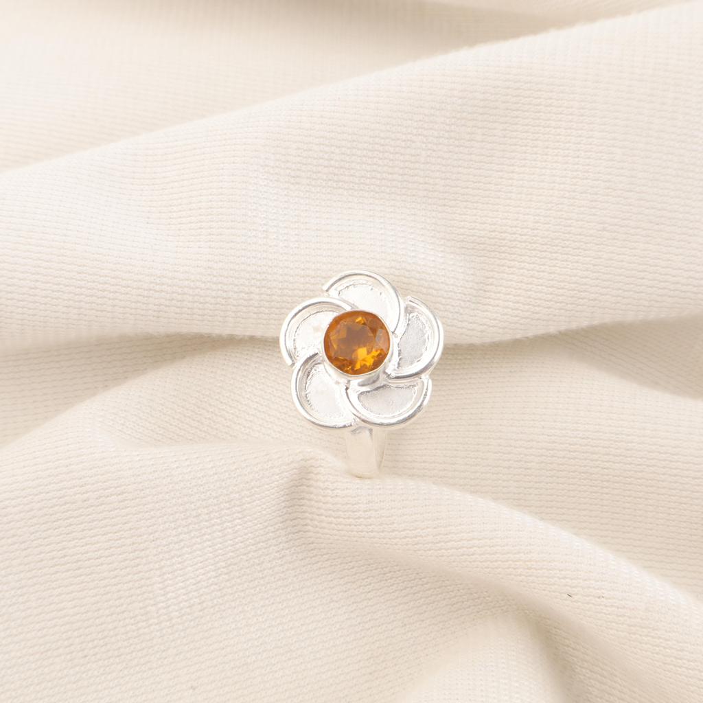 Citrine Ring, 925 Solid Sterling Silver Gemstone Jewelry, Handmade Ring, For Thanksgiving Gift
