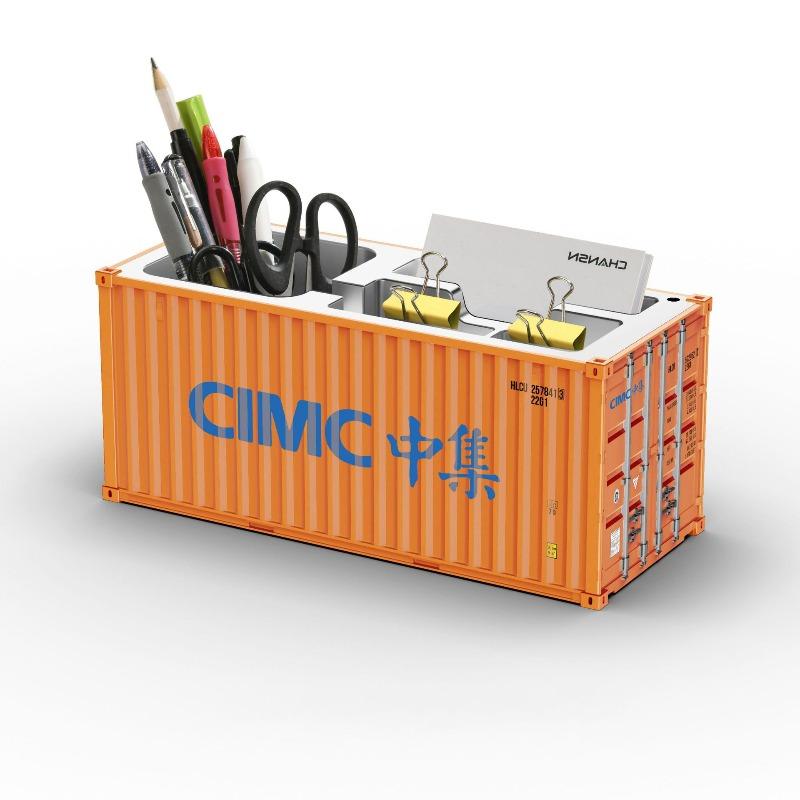 Simulated Ocean Freight Container Model Pen Holder Storage Box New Plastic Storage Box Desktop Storage Rack