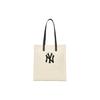 New York Yankees Brand Logo Open Closure Cotton Canvas Tote Shopping Bag Handbag Shoulder Bag Unisex Tote Bags Beige 3AORM022N-50CRS