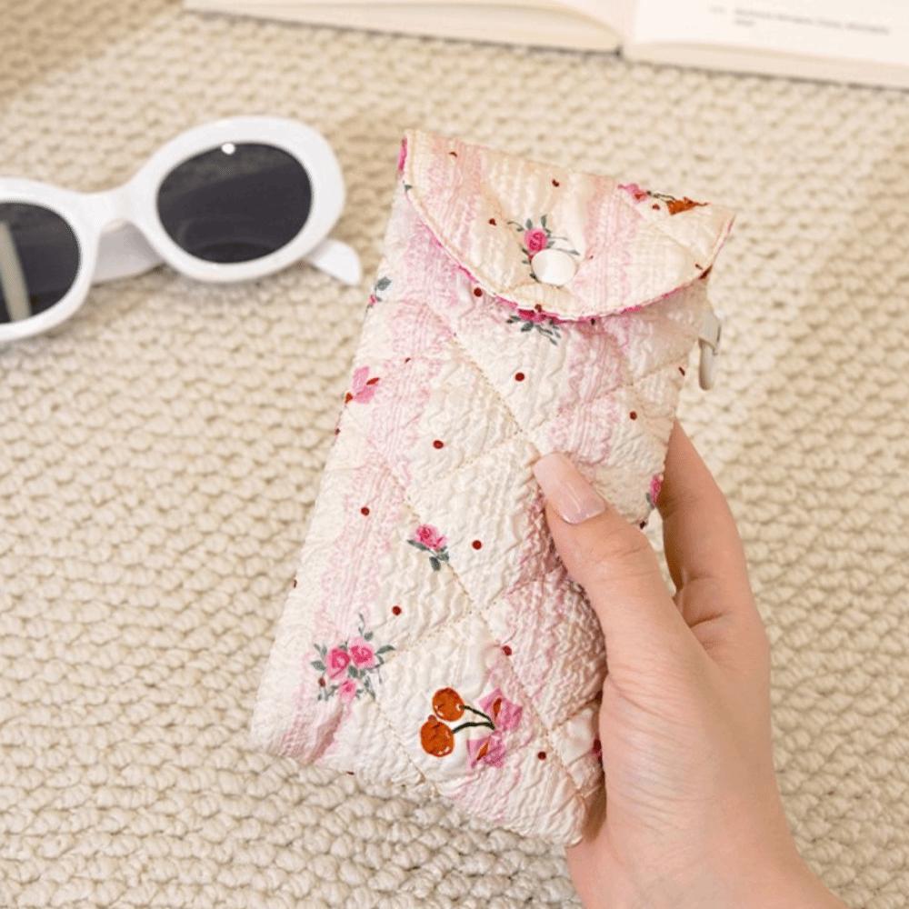 Flower Cloth Printed Glasses Bag Portable Sunglasses Eyeglass Bag Fashion Sunglasses Pouch  Travel