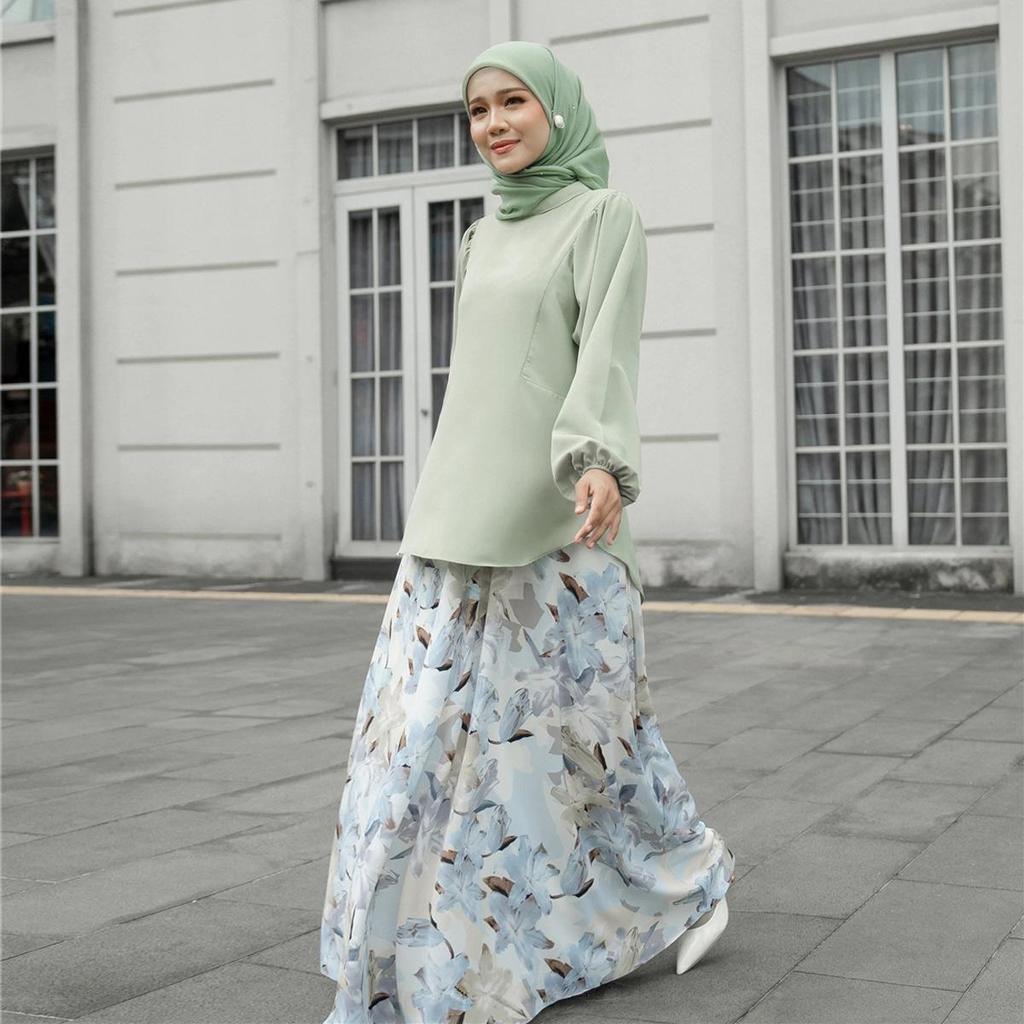 Middle Eastern & Southeast Asian Print A-Line Mid-Length Skirt