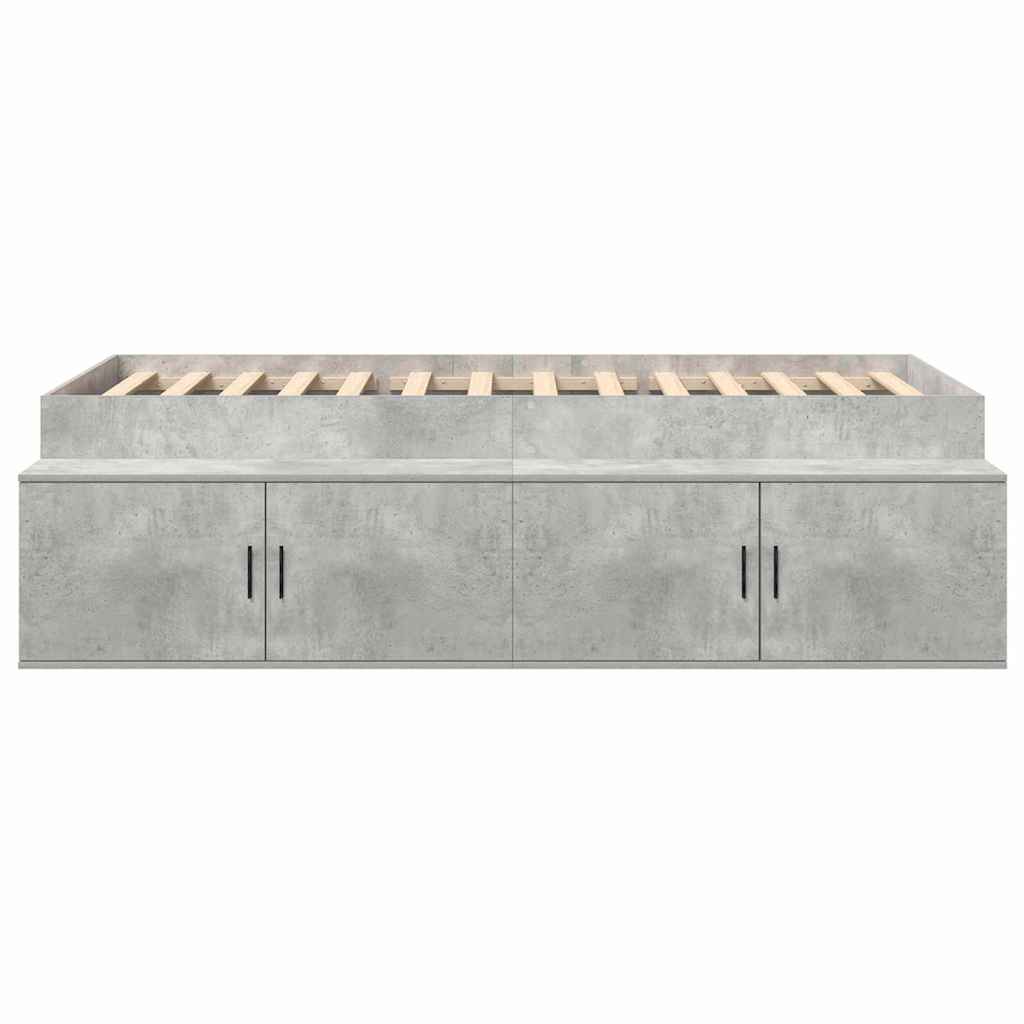 Bed Frame with Drawers Concrete Grey 80 x 200 cm Engineered Wood