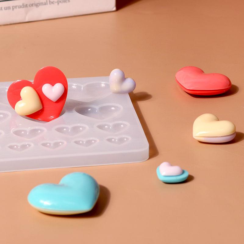Love Heart Silicone Mold Different Size Pendants Casing Moulds Handmade DIY Tool