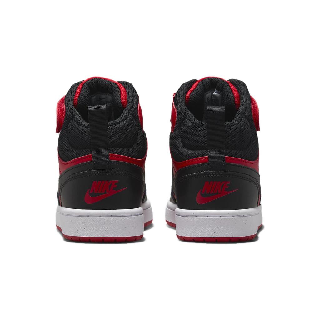 (GS) Nike Court Borough Mid 2 'Black University Red' Kids' CD7782-602
