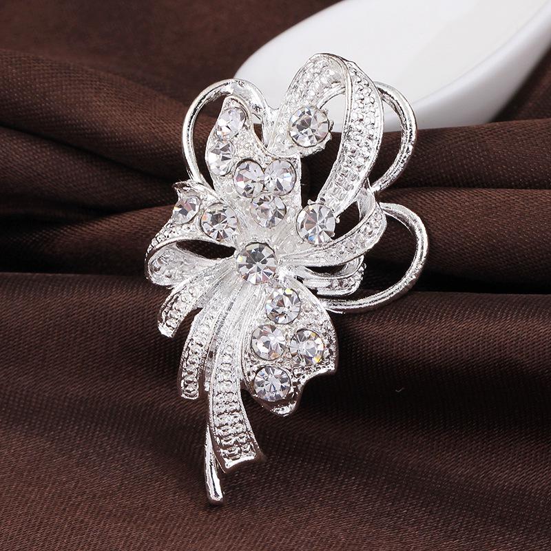 Posiate Crystal Chic Elegantné drahokamu Dancing Labuť Brošňa Pin Svadobné šperky