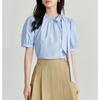 Sommer Damen Neuer Stil Französischer Chic Schnürung Puffärmel Locker Schlankes Hemd