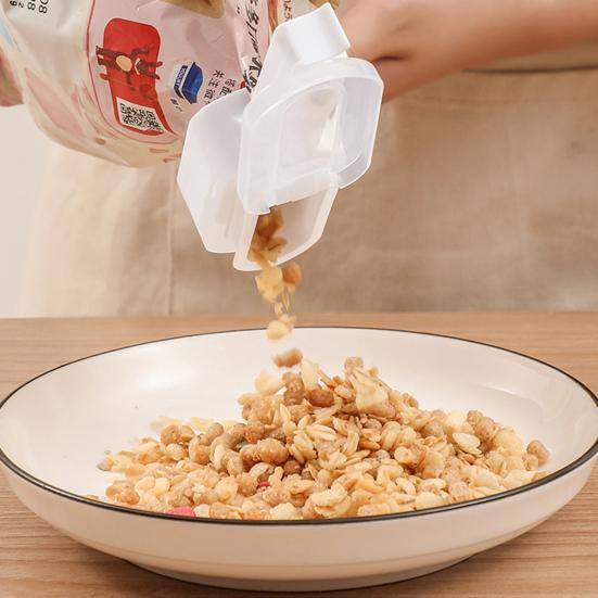 Food Sealing Clip with Cover Groove Bite Moist-proof Plastic Wide Mouth Dumping Food Bag Clamp Kitchen Gadget for Dorm