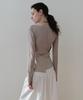 Loutaideu Strap Drape Halter Top [Beige]