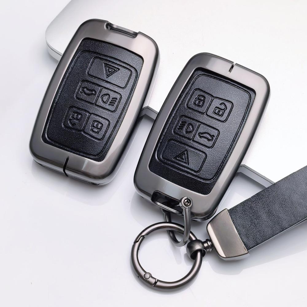 

Zinc Alloy Leather For Land Rover Range Rover Sport Evoque Freelander Velar Discovery 4 Jaguar XE XJ XF Remote Key Case Cover чёрный