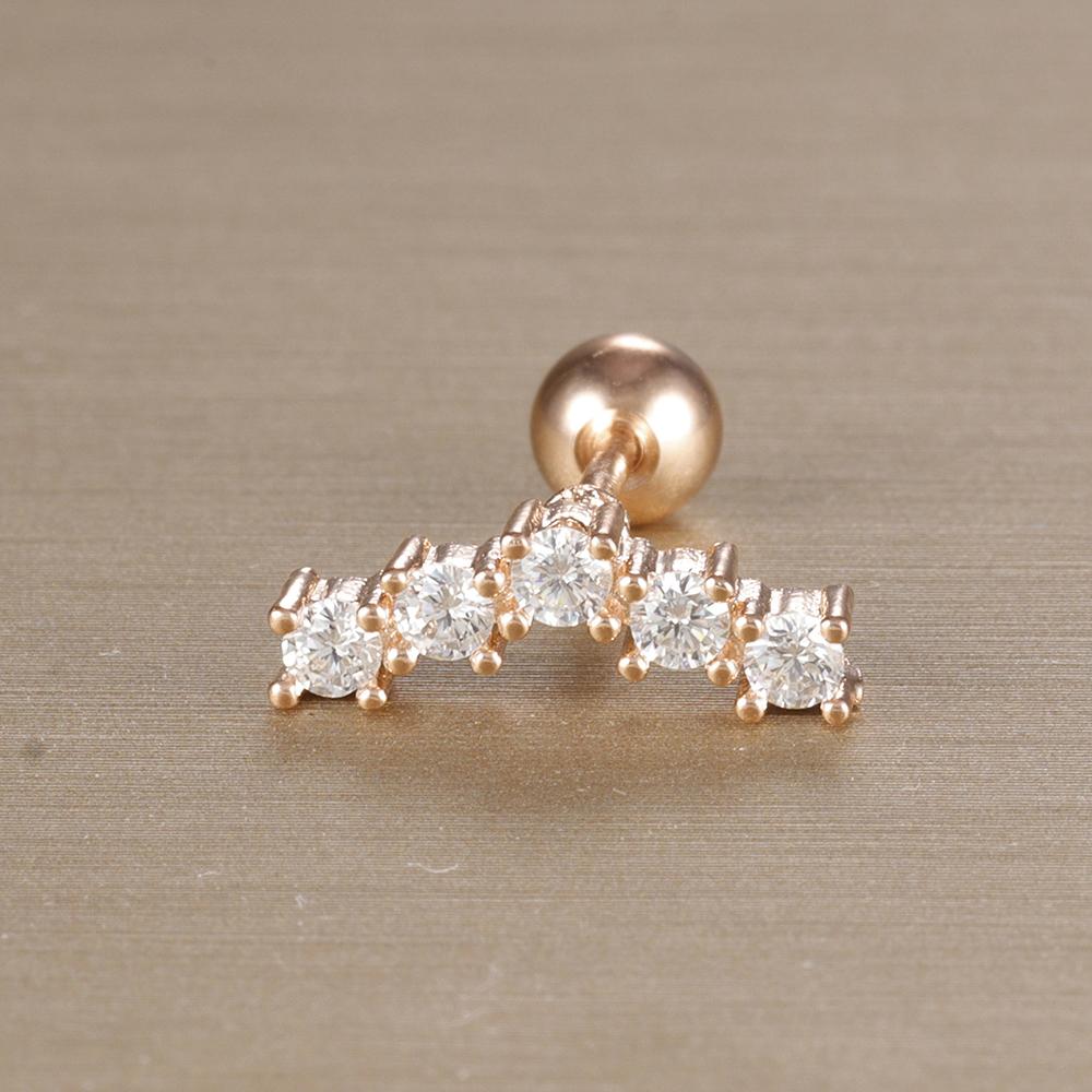 1 Stück 316L Edelstahl Geometrie Ohrstecker Für Frauen Mode Stern Mond Lappen Daith Helix Knorpel Ohrring Piercing Zirkon