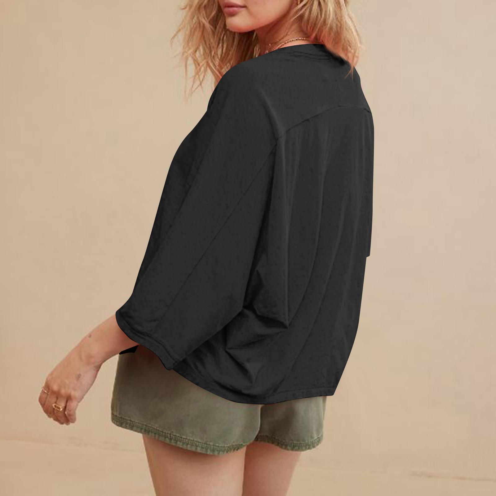 Футболка с пышным подолом на пуговицах — фото 6