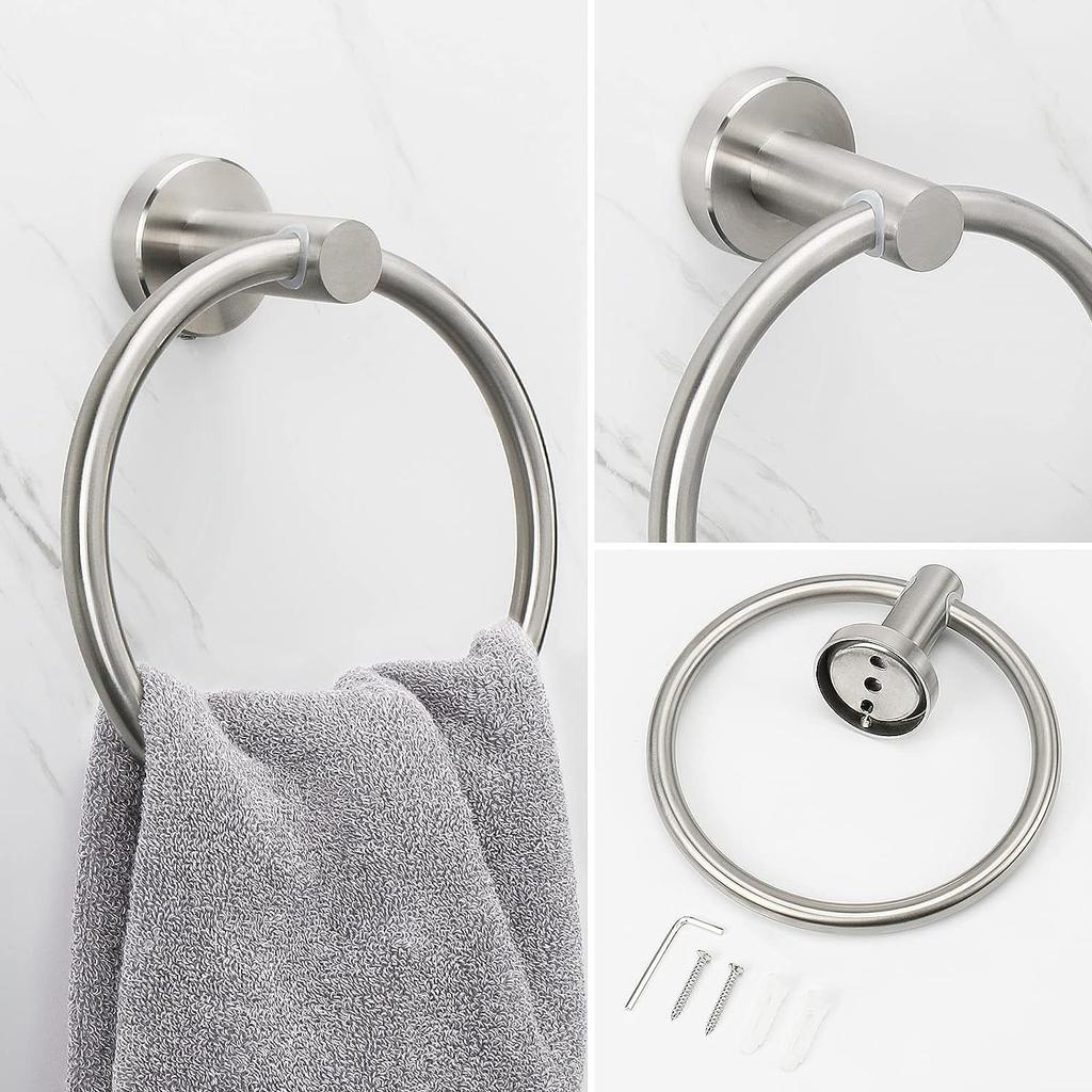 Modern round Bathroom Towel Ring Hook 304 Stainless Steel Hand Towel Holder Hardware Accessories Storage Hanger
