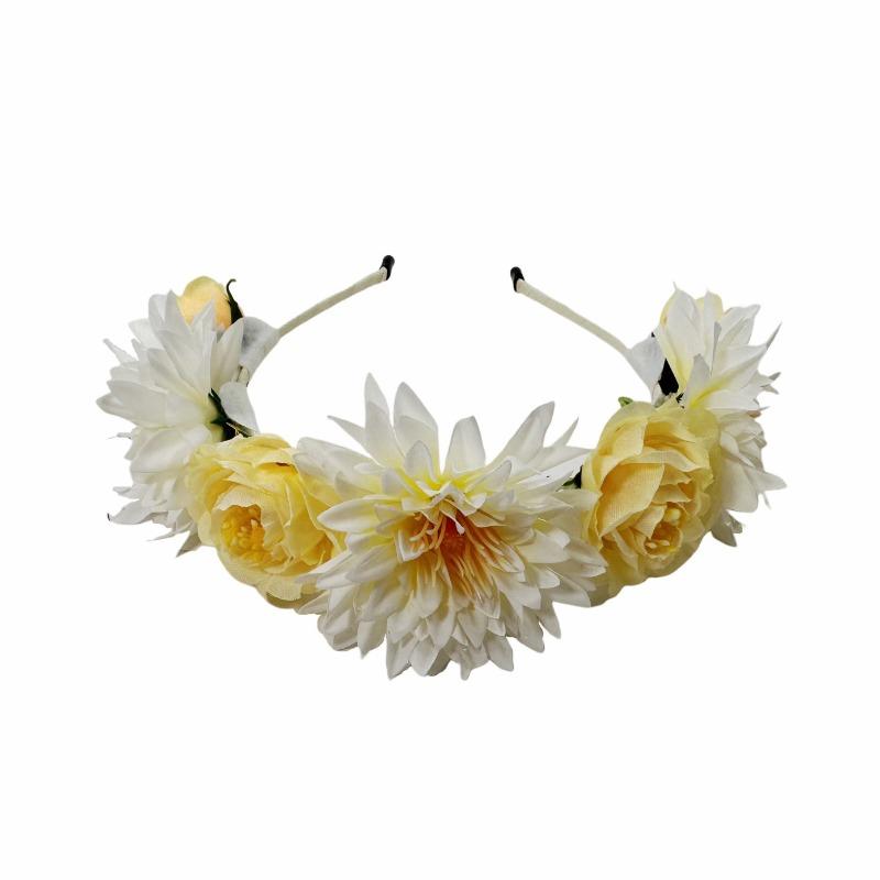 European and American simulated chrysanthemum headband, super fairy bohemian style seaside vacation photo headband, dance dress up headgear
