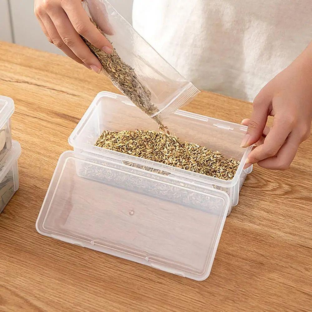 1 Stück Kühlschrank Lebensmittel Frischhalte Gewürzbehälter Dose Sichtbares Trockenobstglas Küchenaufbewahrungsboxen
