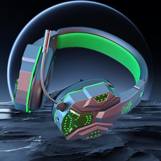Casque de jeu stéréo à réduction de bruit avec microphone, éclairage LED surround, compatible Bluetooth 5.1